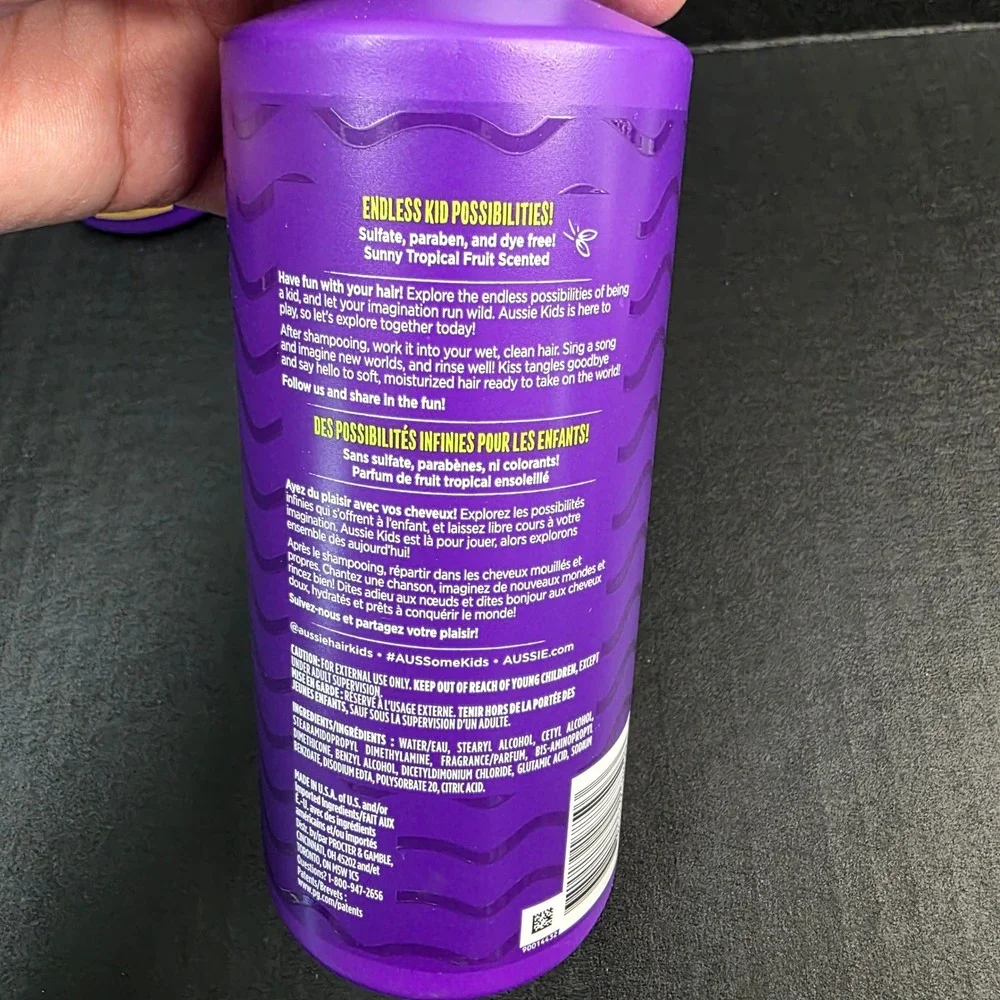 Aussie Kids Moist Conditioner Kids 16oz Purple 2 Pack Sulfate Paraben Free